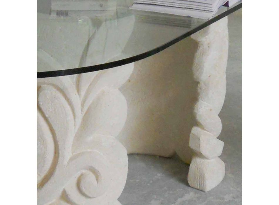 oval Esstisch in Stein und modernes Design Kristall Aden Viadurini