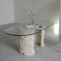 Ovaler Tisch aus Stein und Kristall in modenrem Design Aden