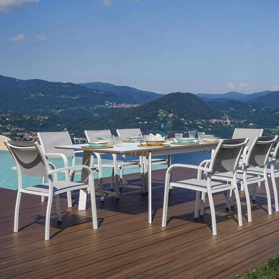 Ausziehbarer Outdoor-Esstisch bis zu 240 cm aus Aluminium - Levanto Viadurini