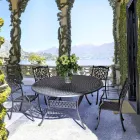 Esstisch im Freien aus weiß oder anthrazit lackiertem Aluminium - schnell Viadurini