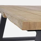 Esstisch für den Außenbereich aus Teak und Aluminium, Homemotion - Rolando Viadurini