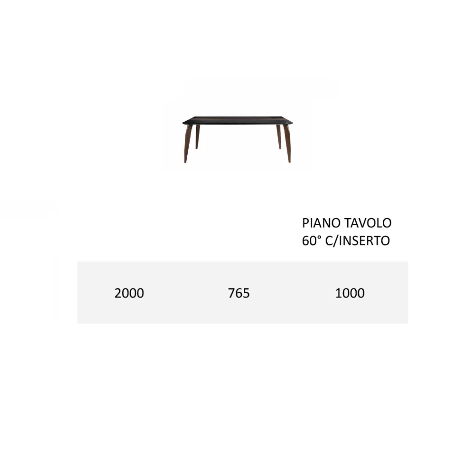 Esstischplatte aus MDF mit oberem Einsatz Made in Italy - Abisso Viadurini