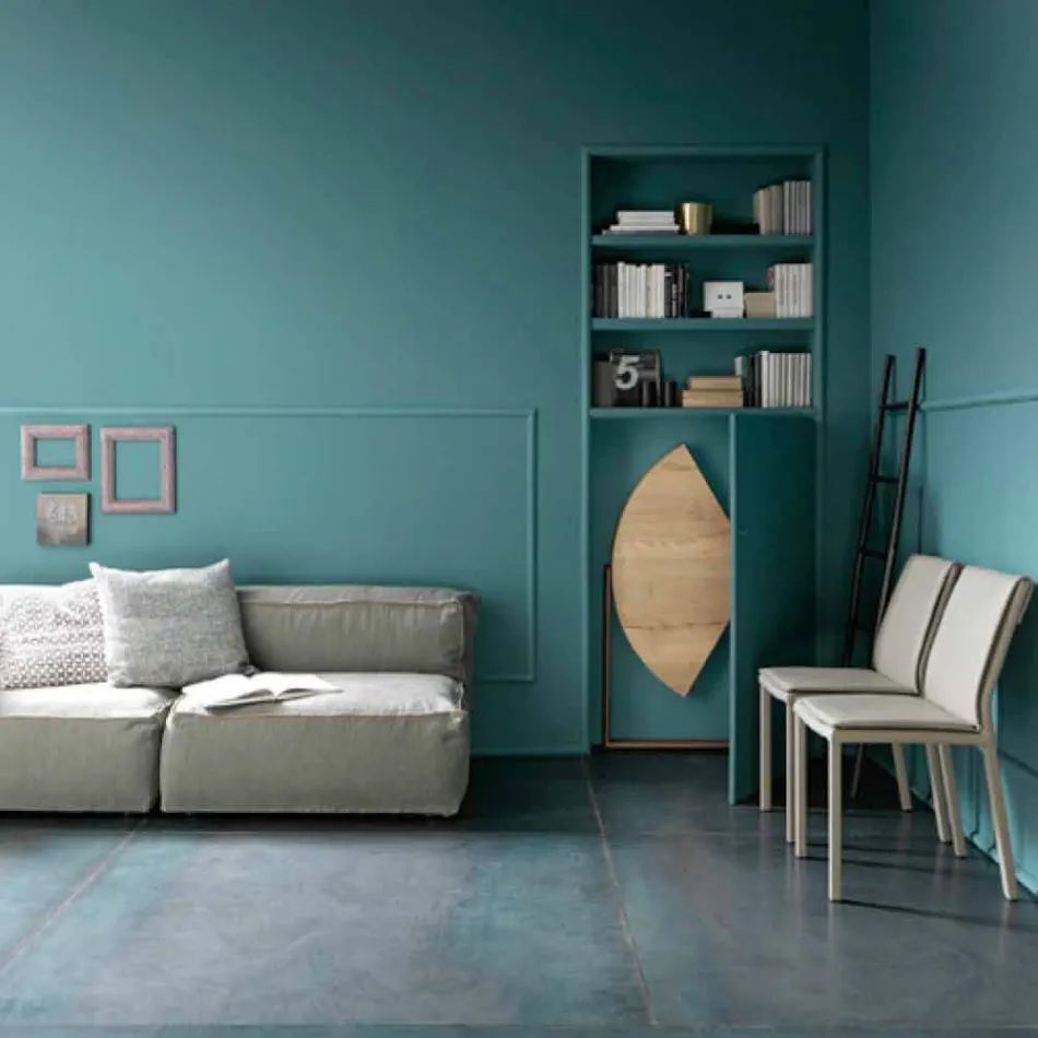 Moderner klappbarer Esstisch aus Holz und Metall Made in Italy - Menelao Viadurini