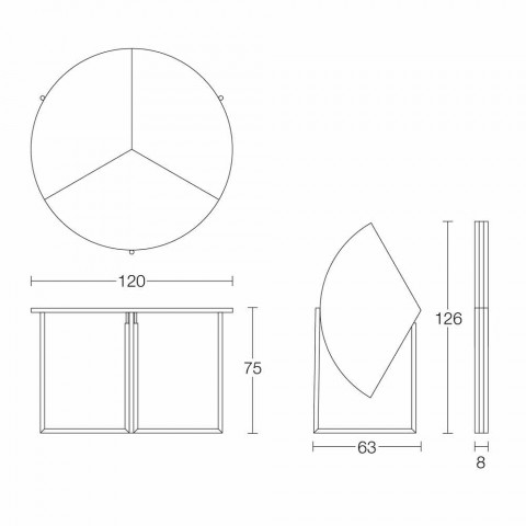 Klappbarer Esstisch aus Holz und Metall Made in Italy