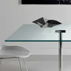 Quadratischer Esstisch aus extraleichtem Glas und Metall Made in Italy - Dolce Viadurini