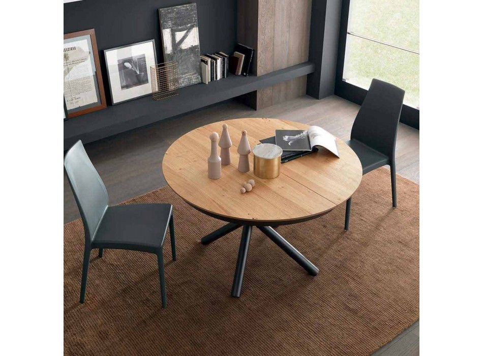 Runder ausziehbarer Esstisch mit Holzplatte Made in Italy - Crodino Viadurini