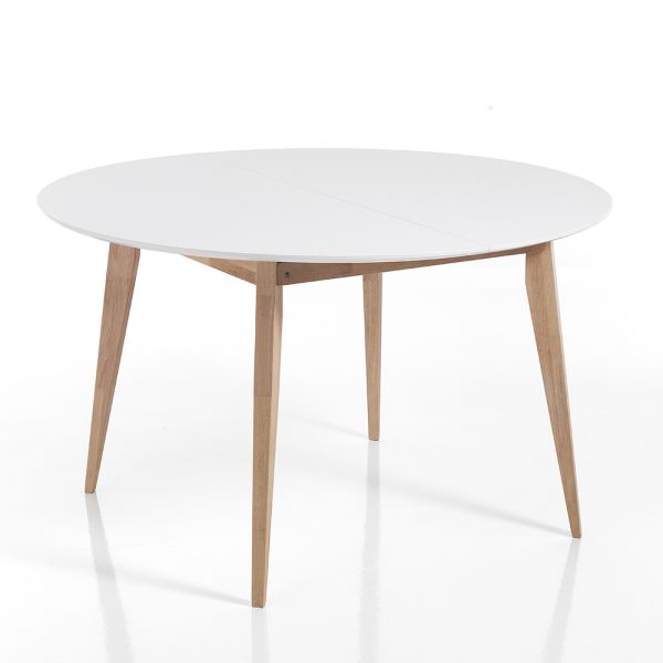 Runder esstisch ausziehbar bis 160 cm in mdf und holz - ciacco