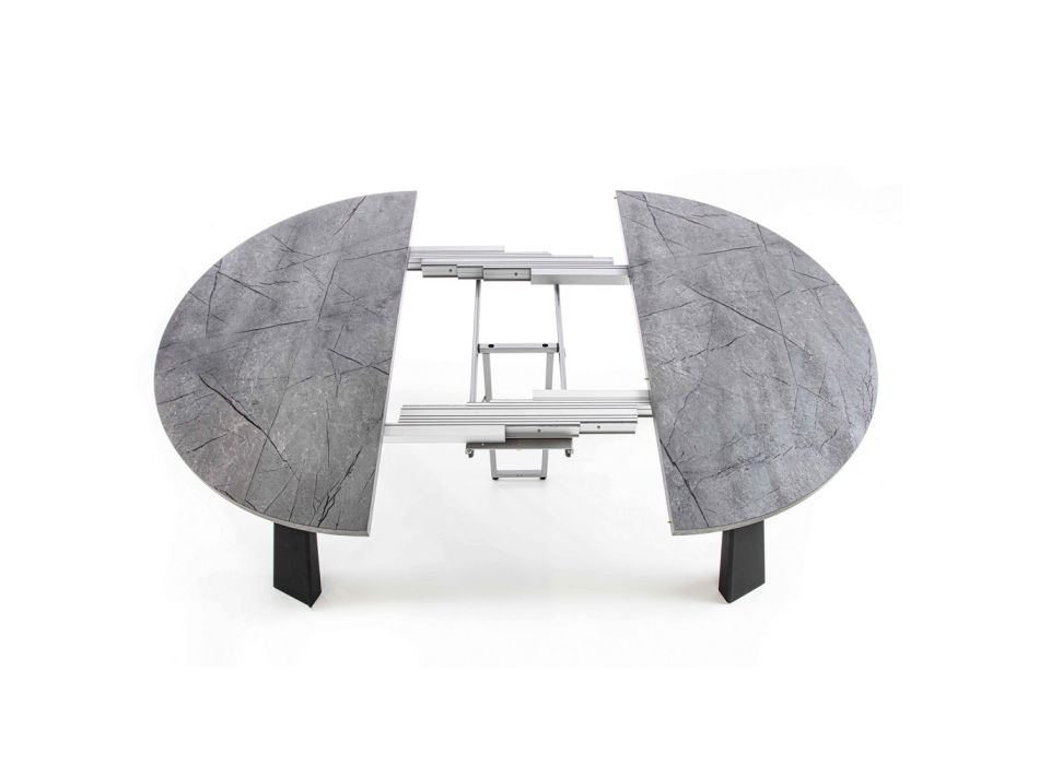 Runder Esstisch ausziehbar Bis zu 370 cm in Holz und Metall - Caimano