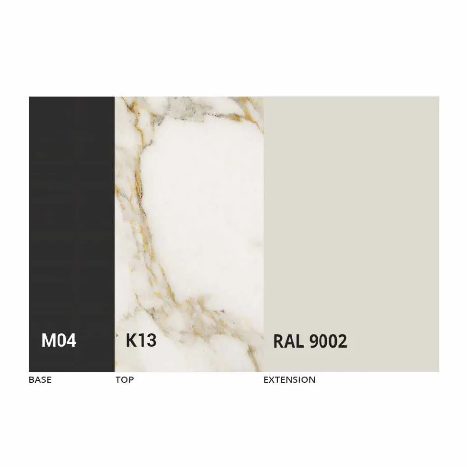 Runder ausziehbarer Esstisch aus Laminam Keramik Made in Italy - Lupetto Viadurini