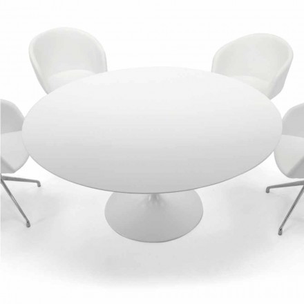 Runder Esstisch mit Laminatplatte, hergestellt in Italien – Dollars Viadurini