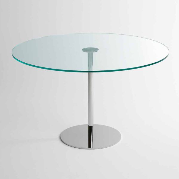 Runder esstisch mit extraleichter glasplatte made in italy - dolce