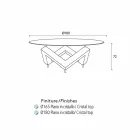 Runder Esstisch aus Holz mit Glasplatte Bao, modernes Design Viadurini