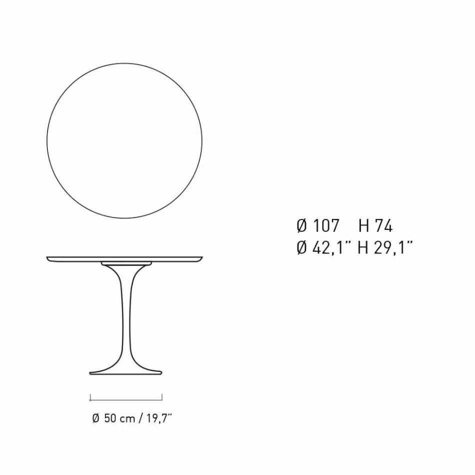Runder Esstisch aus Marmor und lackiertem Aluminium Made in Italy - Superb Viadurini