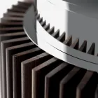 Runder Esstisch aus Rauchglas mit Holzsockel Made in Italy - Rondo Viadurini