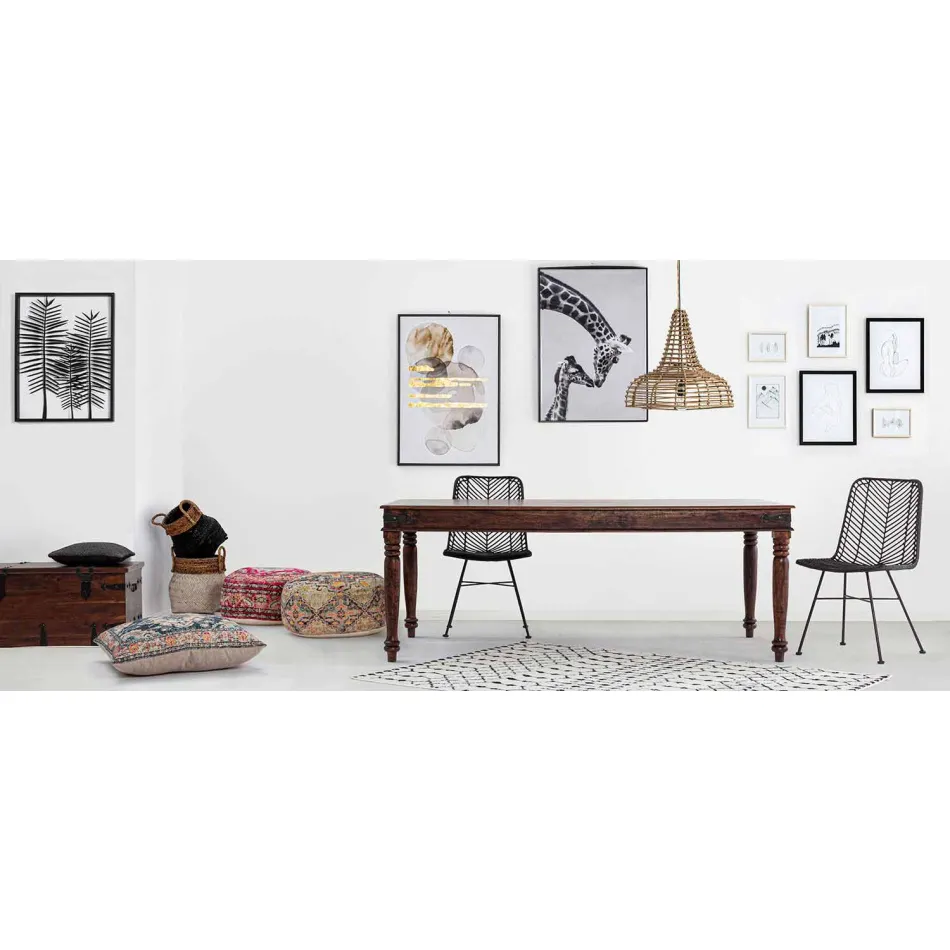 Esstisch im klassischen Stil aus massivem Akazienholz Homemotion - Pitta Viadurini