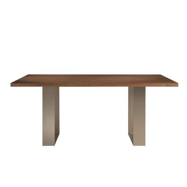 Esstischstruktur aus eisen und massivholz made in italy - romino