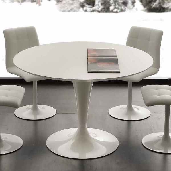 Runder weisser essitisch topeka, in modernem design