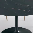 Fester runder Wohnzimmertisch aus Laminat und Aluminium, hergestellt in Italien – Dollars Viadurini