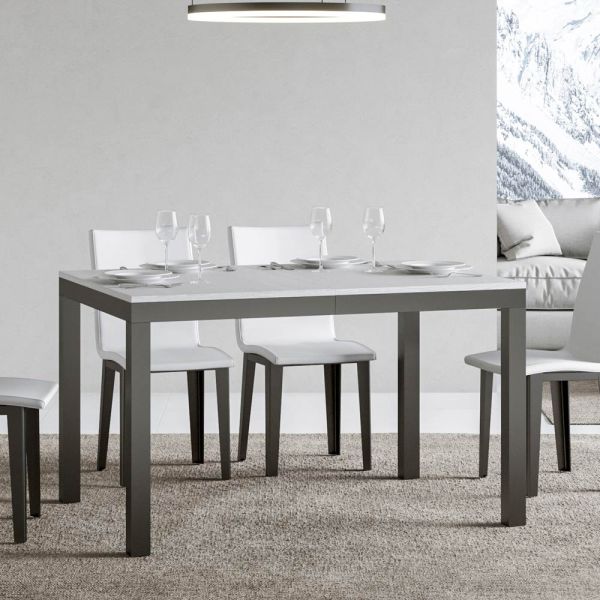 Design-tisch mit holzplatte, ausziehbar bis 440 cm, hergestellt in italien – foxy