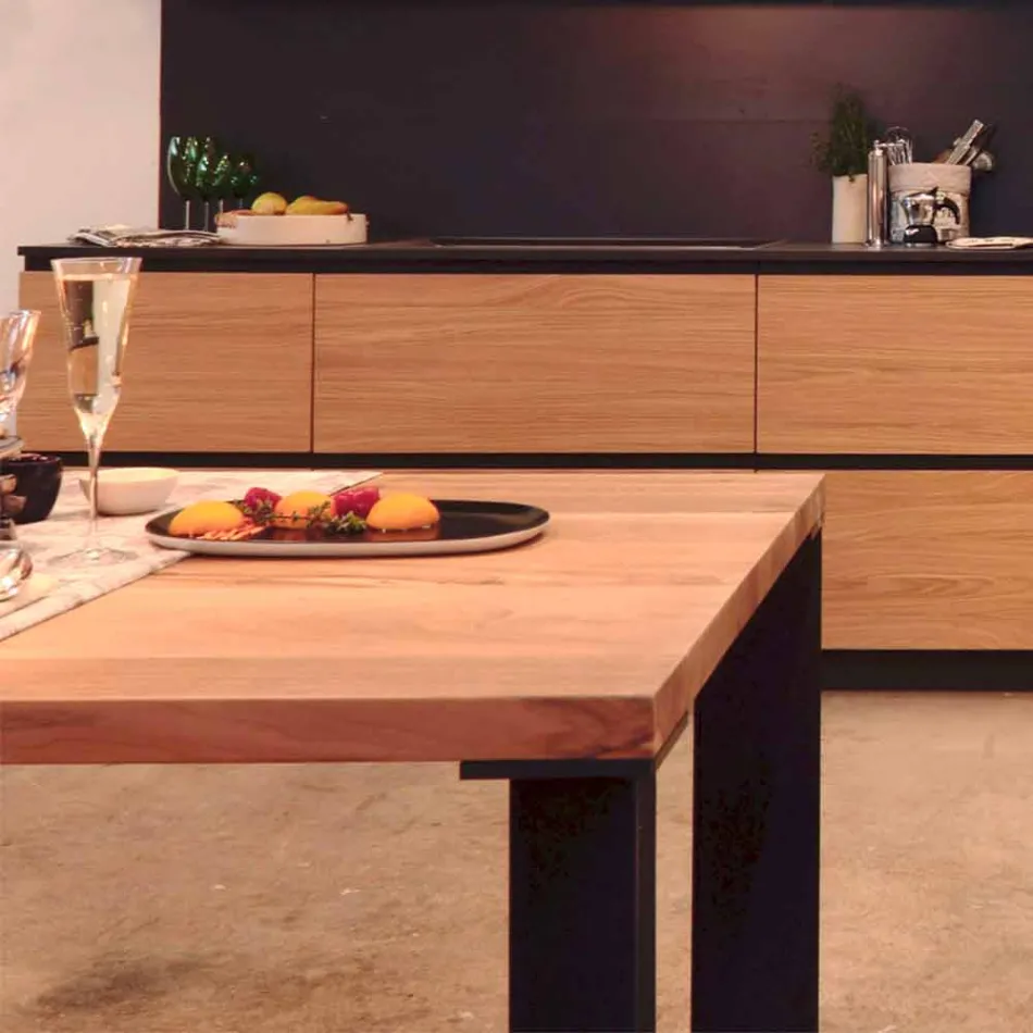 Moderner Designtisch aus natürlichem Walnussholz, L180xP90cm, Yvonne Viadurini