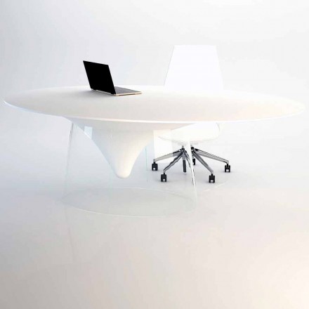 Designtisch mit Kristallfuß, hergestellt in Italien von Teggiano Viadurini