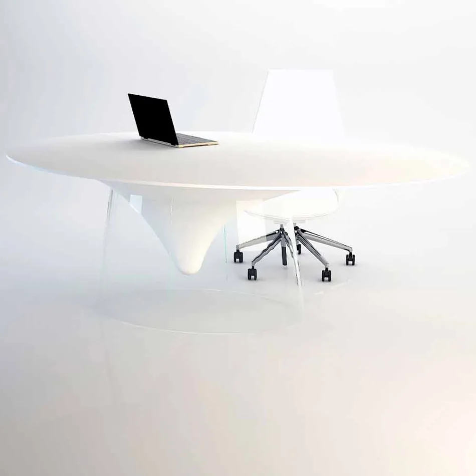 Designtisch mit Kristallfuß, hergestellt in Italien von Teggiano Viadurini