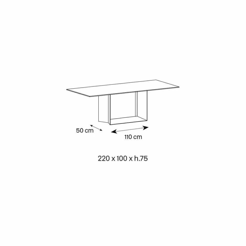 Designtisch aus Matt Noir Desir Keramik und Metall Made in Italy - Dunkelbraun Viadurini