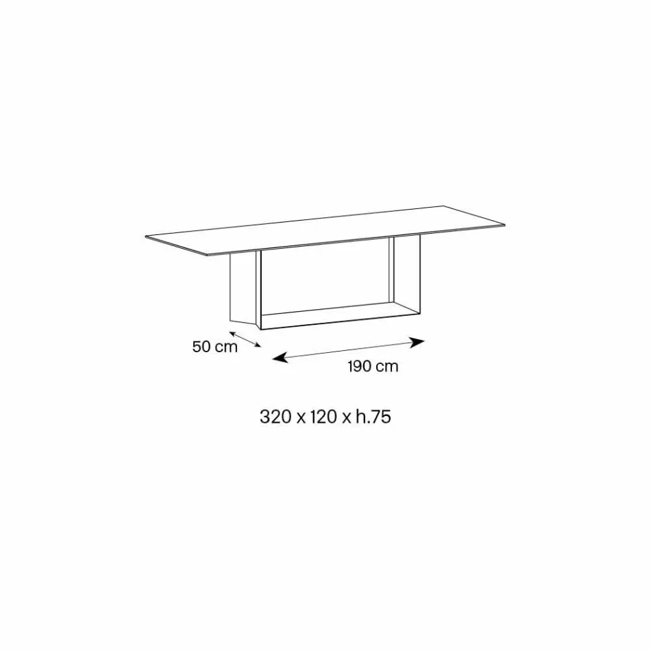 Designtisch aus Matt Noir Desir Keramik und Metall Made in Italy - Dunkelbraun Viadurini