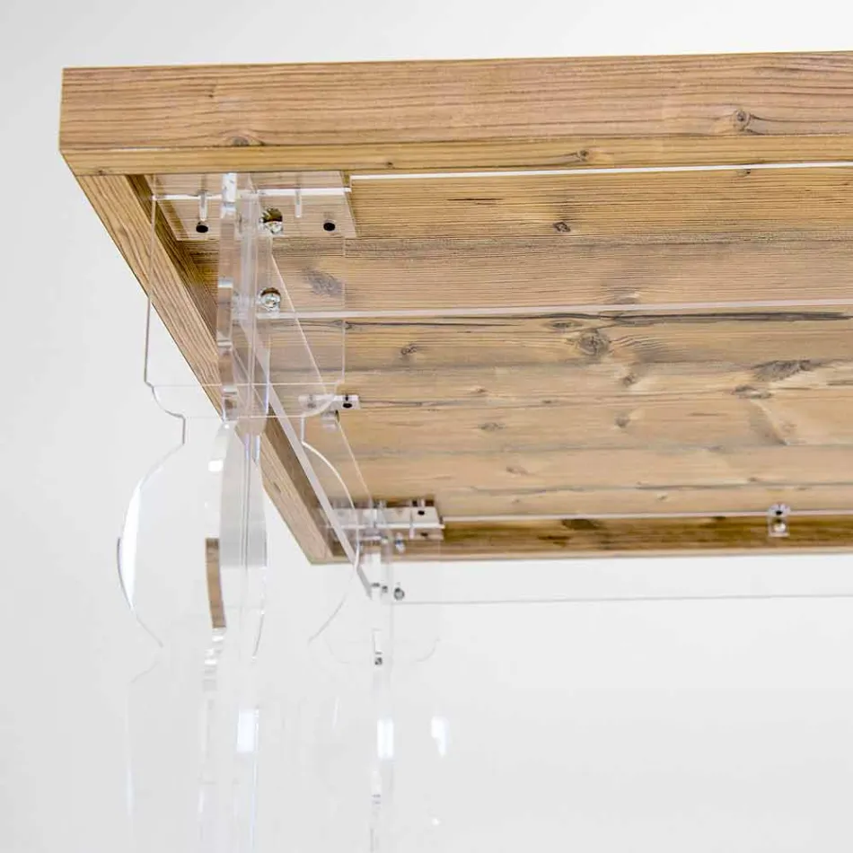 Designtisch aus Tannenholz und Plexiglas aus Italien, Castro Viadurini