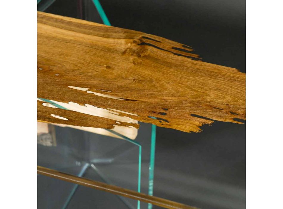 Delphin Holz-Design Tisch und Venedig venezianischem Glas Viadurini