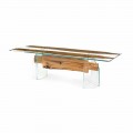 Tisch aus Briccola Holz und Glas rechteckig in modernem Design Venezia