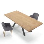 Designtisch aus Holz und Stahl für bis zu 12 Sitzplätze, hergestellt in Italien – Settimmio Viadurini
