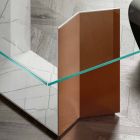 Designtisch aus Metall und Marmor mit Glasplatte Made in Italy - Minera Viadurini