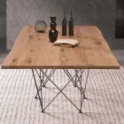 Moderner Designtisch mit Holzplatte und Metallgestell, Esperia Viadurini