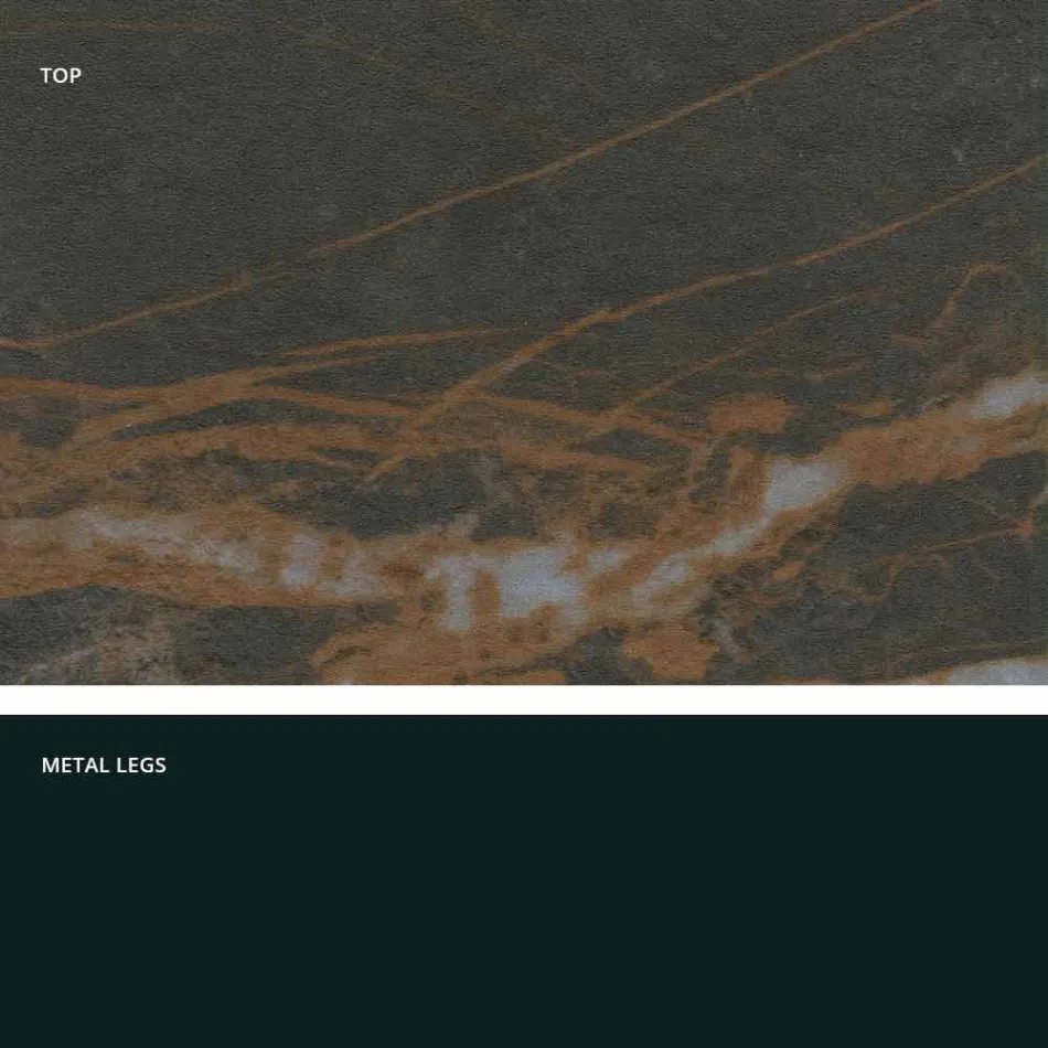 Moderner Glastisch aus Keramik, hergestellt in Italien, Clark Viadurini