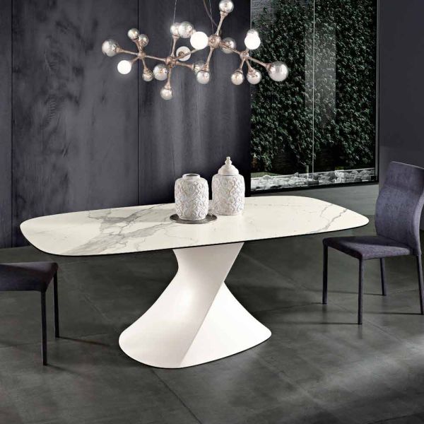 Moderner designtisch aus glaskeramik made in italy, clark