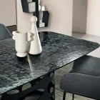 Fester Tisch 210x110 cm mit gehämmertem Glasteller, hergestellt in Italien - Tano Viadurini