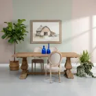 Fester Tisch 240x100 cm aus gealtertem, naturbelassenem Kiefernholz - Afrika Viadurini