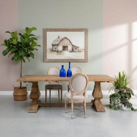 Fester Tisch 240x100 cm aus gealtertem, naturbelassenem Kiefernholz - Afrika Viadurini