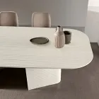 Fester Tisch 240 x 120 cm aus geriffeltem oder lackiertem Glas, hergestellt in Italien - Varo Viadurini