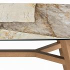 Fester tonnenförmiger Tisch mit Untergestell aus Canaletto-Walnuss-Esche, hergestellt in Italien – Norden Viadurini