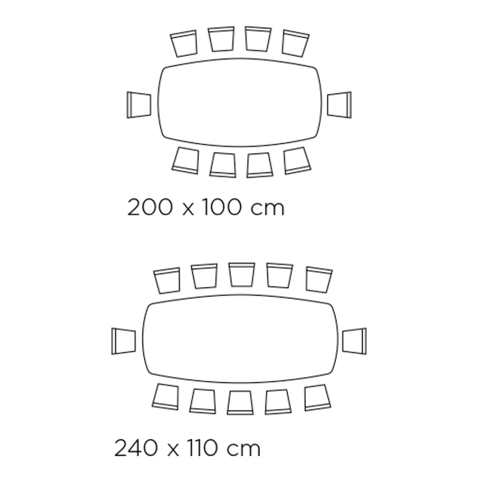 Fester tonnenförmiger Tisch mit Untergestell aus Canaletto-Walnuss-Esche, hergestellt in Italien – Norden Viadurini