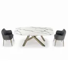 Fester Barrel-Tisch mit Laminatplatte, hergestellt in Italien – Settimmio Viadurini