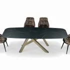 Fester Barrel-Tisch mit Laminatplatte, hergestellt in Italien – Settimmio Viadurini