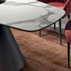 Fester Tisch mit schwarzem Stahlgestell und Laminatplatte, hergestellt in Italien – Gläser Viadurini