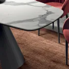 Fester Tisch mit schwarzem Stahlgestell und Laminatplatte, hergestellt in Italien – Gläser Viadurini