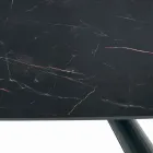 Fester Tisch mit schwarzem Stahlgestell und Laminatplatte, hergestellt in Italien – Gläser Viadurini