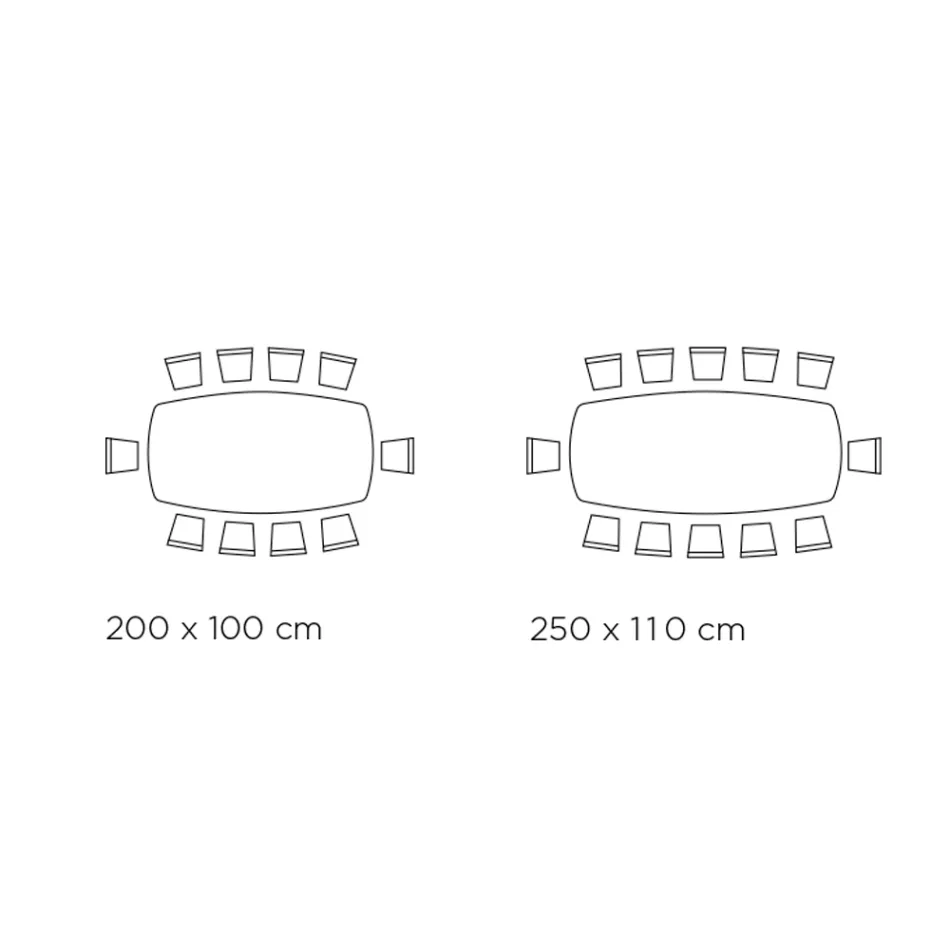 Fester Tisch mit tonnenförmiger Laminatplatte, hergestellt in Italien – Hose Viadurini