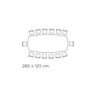 Fester Tisch mit polierter silberner Onyx-Keramikplatte, hergestellt in Italien – Grotta Viadurini