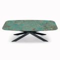 Fester Tisch aus polierter Amazonit-Keramik, hergestellt in Italien – Grotta